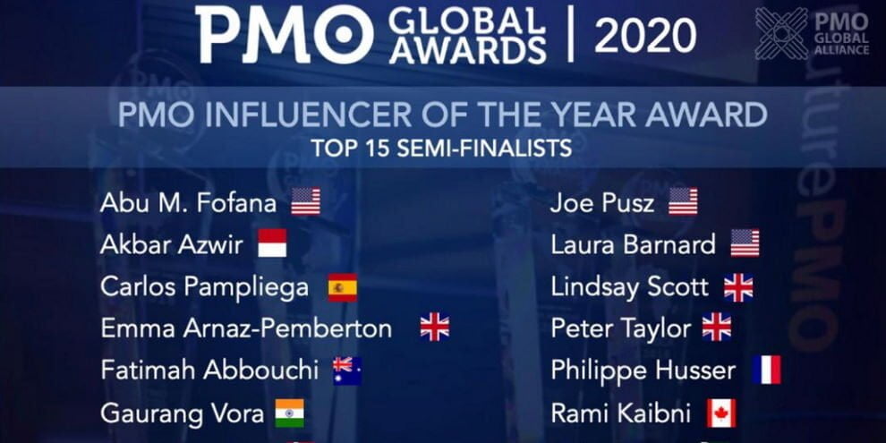 PMO influencer of the year 2020